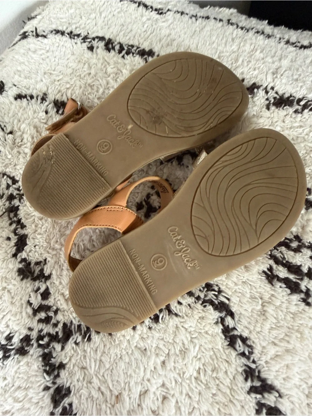 Cat & Jack Gold Glitter braided Strappy Sandals Toddler Size 10 summer shoes